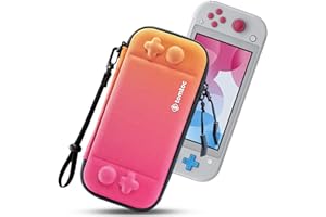 tomtoc Slim Carry Case for Nintendo Switch Lite, Protective Portable Carrying Cases with [Original Patent], Travel Storage Hard Shell with 8 Game Cartridges and Military Level Protection