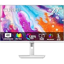 Amazon.co.jp: CUNPU 27インチ White モニター 4K UHD（3840×2160）白