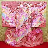 【総絞り・流水に桜と鈴・赤】 女児　初着　祝着 のしめ 産着 女の子のお宮参り着物 高級 フードセットプレゼント付