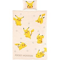 MORIPiLO Amazon.co.jp: ピカチュウ　ポケモンセンター　新品 ポケットモンスター　ベッドカバー4点セット ポケモン (ピカチュウ 布団カバーセット シーツ・カバー