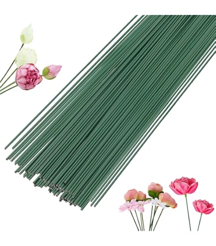 Amazon.co.jp: EDu 手芸モール 造花 100本 フラワーワイヤー 地巻