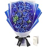 Amazon 神秘的な 美しい 青い 薔薇 本 造花 ブルーローズ オシャレな インテリアなどに 造花 オンライン通販