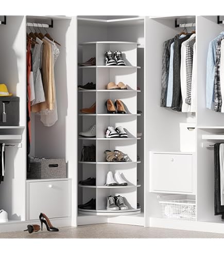 【組立不要】360度回転シューズラック バッグ収納　6段 組立不要】360度回転シューズラック バッグ収納 6段 Amazon