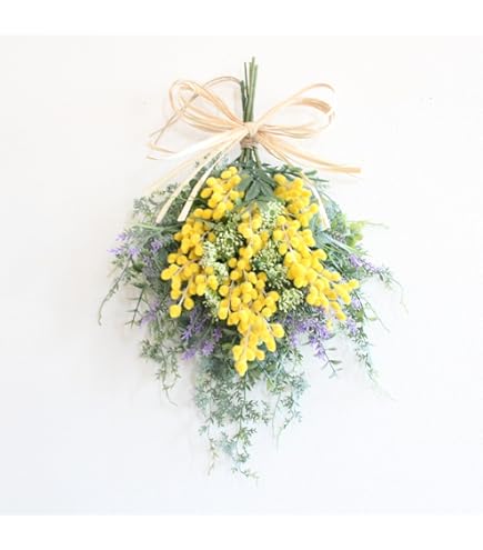 Amazon｜ミモザ ユーカリ リース 造花 ミニスワッグリース｜造花