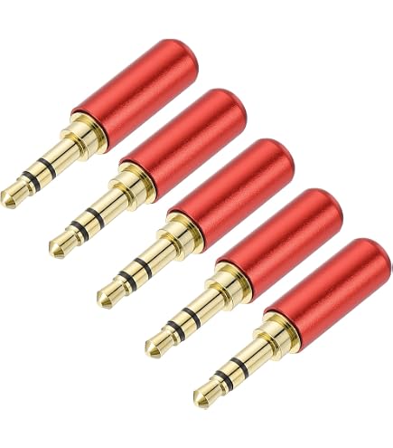 Amazon.co.jp: uxcell 3.5mm ステレオミニプラグ 修理交換用 5個セット