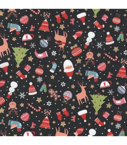 Amazon | 生地 冬柄 クリスマス柄 スムースニット ポリエステル 巾141