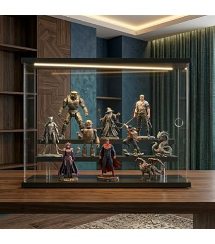 Amazon.co.jp: 【WNJAPAN】3段 コレクションケース アクリル 木目 木製