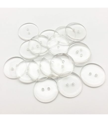 Amazon | 100個 アクリルボタン 二つ穴 クリア色 20mm クラフト 手芸