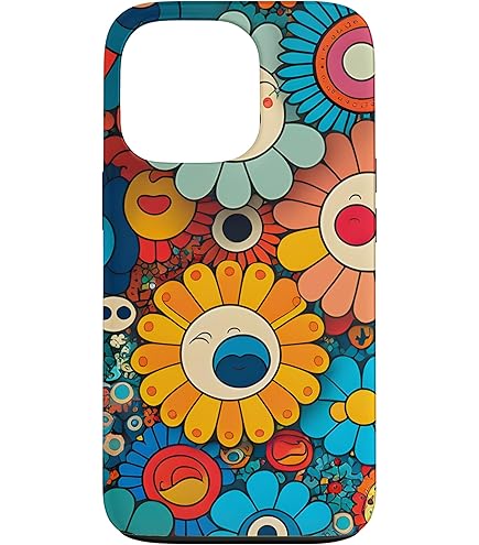 Amazon.co.jp: [村上隆] 手帳型 スマホ ケース お花柄 Flower Flip