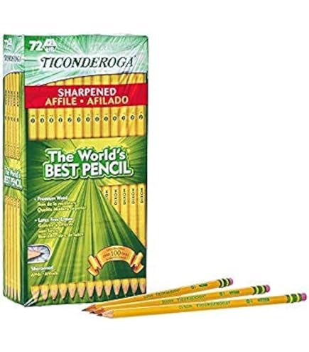Ticonderoga #2 HB Pencils – 144 Count, Sharpened, Latex-Free Eraser, Premium Wood