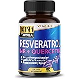 VEGATOT 3 in 1 High Strength Resveratrol 11500mg with NMN Quercetin Healthy Aging Immune Brain Boost Joint Support (90 Count 