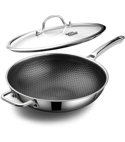Corelle Brands DuraNano CBDN28WOK-HH/SG Wok Pan with Lid, 28cm