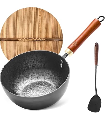 Amazon.co.jp: 岩鋳 Iwachu 中華鍋 深型(小) 黒焼付 内径27.5cm 直火用