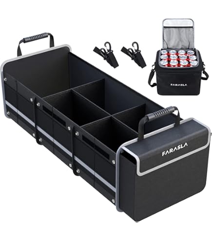 Aazon.co: Trunk Organizer With Built-in Insulated Leak Proof Cooler Bag,Collapsible Cargo