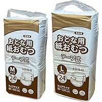 Amazon | テープ式 大人用おむつ Mサイズ Lサイズ (96枚/4パック
