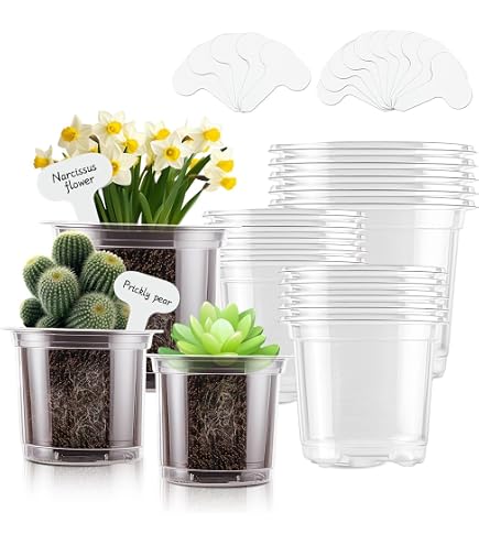 Clear Plastic Plant Pot Liners With Water Trays 15 Pack Kichvoe 15pcs Clear  Plastic Planter Liners With Trays - Set Of Small, Medium, Large Liners For  Hanging Baskets & Pots, Indoor Use