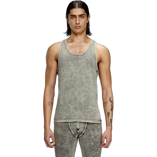 DIESEL グレー タンクトップ リブ編み DIESEL グレー タンクトップ リブ編み 【公式通販】