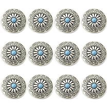 Amazon | コンチョ ボタン 12個セット ターコイズ 30mm メタル