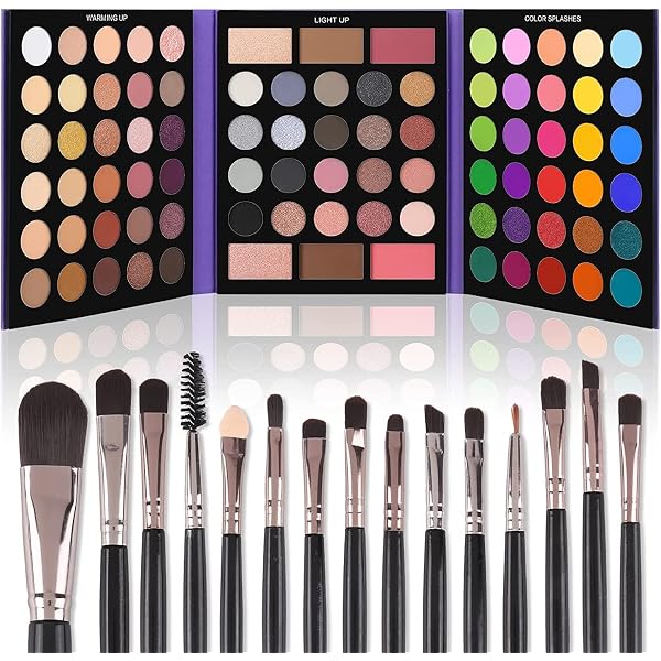 MTDXILTAI All-in-One-Make-up-Set – 2x Lidschatten-Palette, Foundation, Pinsel & Tasche