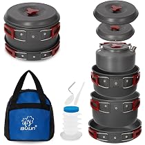 Amazon | BULin クッカーセット 14点 4人用 軽量アルミ製【直火対応