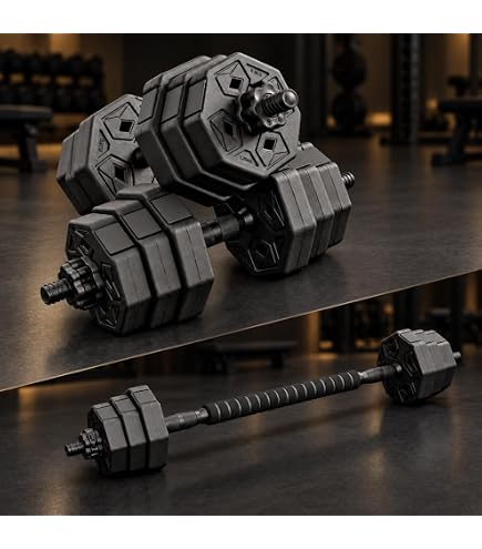 Amazon | vidaXL バーベル＆ダンベル プレートセット付 60kg | vidaXL