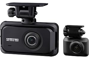 Comtec ZDR055 Dash Camera with STARVIS 2 for Improved Nighttime Performance, Dual Front and Rear Cameras, 2 Megapixels Each, Full HD, GPS, Vehicle Approaching Notification, Driver Assistance Features