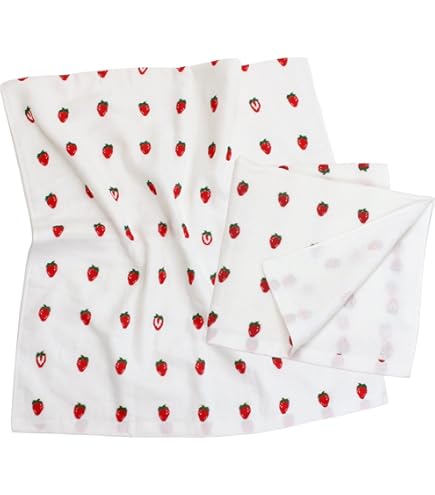Amazon｜LUYISI フェイスタオル イチゴ柄 苺 果物 子供用バス