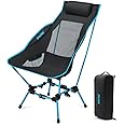 G4Free Folding Camp Chair High Back Lightweight Camping Chair with Removable Pillow, Side Pocket & Carry Bag, Compact & Heavy