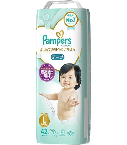 Amazon.co.jp: 【テープ Lサイズ】パンパース オムツ はじめての肌への