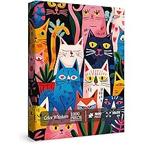 Amazon | カラフルな猫パズル 大人用 1000ピース 面白い動物の