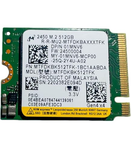 Amazon | Micron SSD 512GB M.2 2230 30mm NVMe PCIe 4.0 Gen4 x4