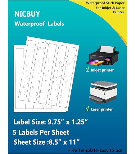 Mr-Label Waterproof Blank Labels For 16oz Water Bottles - 50 Sheets (350 Labels) For DIY - View #7