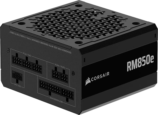 CORSAIR RM850e 2025モデル PC電源ユニット 850W PCIE 5.1 対応 80PLUS Gold認証 ATX 3.1 認証済 フルモジュラー 12V-2x6 ケーブル付属 CP-9020296-JP - 1