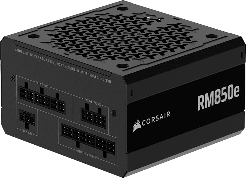 CORSAIR RM850e 2025モデル PC電源ユニット 850W PCIE 5.1 対応 80PLUS Gold認証 ATX 3.1 認証済 フルモジュラー 12V-2x6 ケーブル付属 CP-9020296-JP