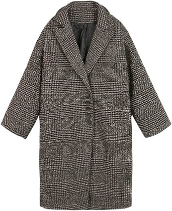 グレンチェック コート レディース グレンチェックチェスターコート ロングコクーンコート ビッグシルエット ツイード 千鳥チェック柄アウター カジュアル コート ジャケット 通販 Amazon