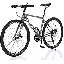 グレー アルミニウムフレーム ロードバイク Amazon | エアロロードバイク 27段変速 クロスバイクアルミ