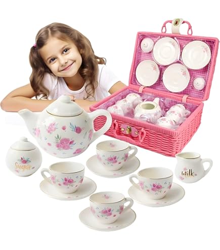 Amazon | Jewelkeeper 幼児用磁器ティーパーティーセット 13点セット