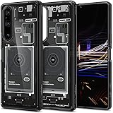 Spigen Xperia 1 V ケースカバー ストラップ [ SO-51D ] TPU バンパーケース 2重構造 米軍MIL規格取得 耐衝撃 すり傷防止 黄ばみ無し ワイヤレス充電対応 ウルトラ・ハイブリッド ACS06205 (ゼロ・ワン)