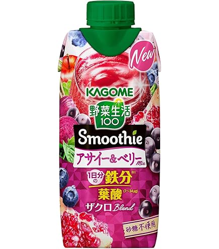 KAGOME　ざくろ100　【二箱】計60本！ Amazon.co.jp: カゴメ 野菜生活100 Smoothie(スムージー)ベリー&ざくろ