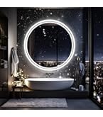 Amazon.co.jp: Susire 洗面鏡 楕円 壁掛け 70cm×50cm ledライト付き