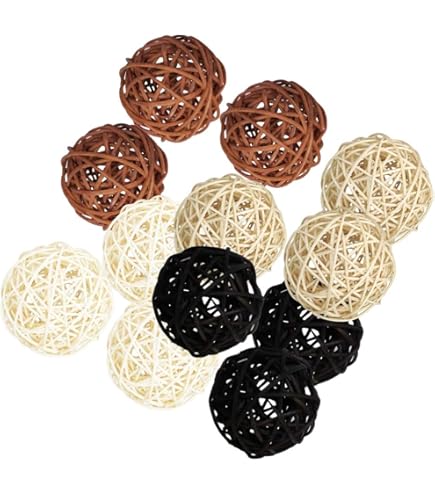 Amazon.co.jp: Hifeoos 籐 ラタン ウィッカーボール ラタンボール 籐