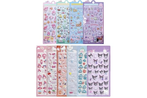 3D シール 立体 【10枚セット】 ぷくぷくぷっくり おしゃれ かわいい デコシール ごほうび DIY用 手帳用 日記帳用 貼り付け可能 贈り物 子供 大容量 クリスマス 新年 誕生日プレゼント