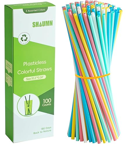 Straws Disposable 200 Count 100% Individually Wrapped Compostable PLA KTOB - - Saudi Arabia Disposable Straws