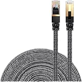 LANケーブル CAT7準拠 [Danyee®一年間保証] インターネットケーブル 結束マジックテープ付き 長さ1M 3M 5M 8M 10M 20M (3M, ブラック)