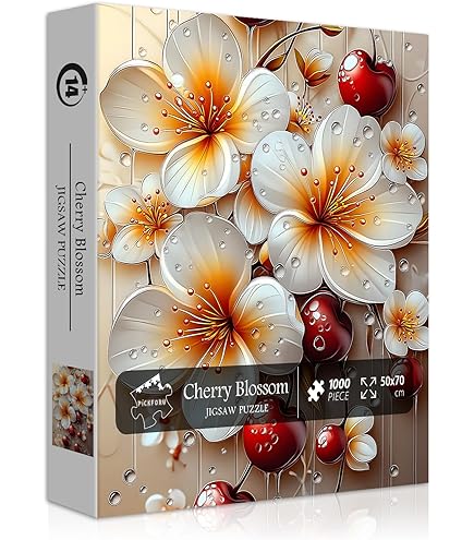Lotus Flower Jigsaw Puzzle For Adults - 1000 Piece Floral Porcelain Art, Hard Nature Theme Home Decor