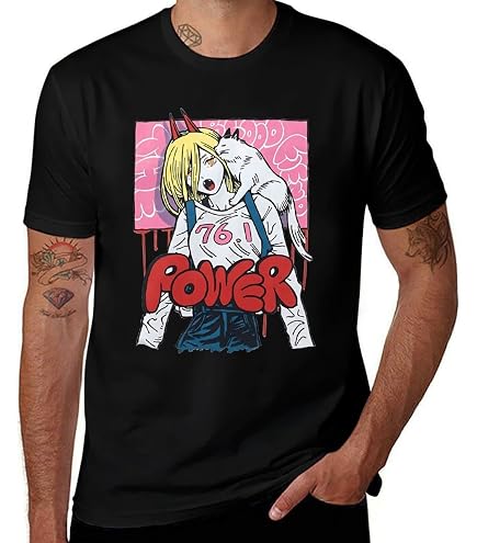 Amazon.co.jp: チェンソーマン 厚手 Tシャツ 半袖 280g 綿100% 丸首
