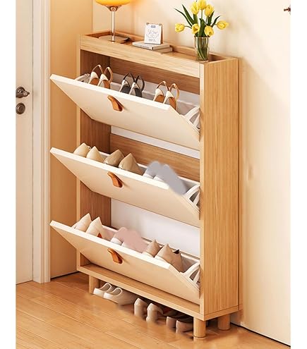 Amazon｜靴箱 シューズラック 幅80cm スリム 奥行13cm 下駄箱 シューズ