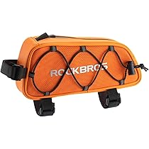 新品未使用 ROCKBROS フレームバッグ 自転車用 防水 オレンジ ROCKBROS フレームバッグ トップチューブバッグ 自転車 大容量