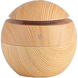 Jeffergarden USB空気加湿器 アロマディフューザー 超音波式加湿器 空気清浄機ホーム用の加湿器 木製の香りの拡散器 乾燥 空気浄化 ミストメーカー LEDライト付き 小型 超音波 アロマセラピー コンパクト 静音 省エネ 卓上 部屋 オ