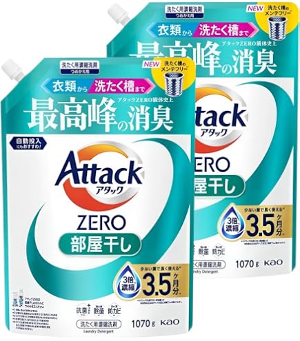 Amazon.co.jp: アタック 【ケース販売】ZERO 部屋干し つめかえ用